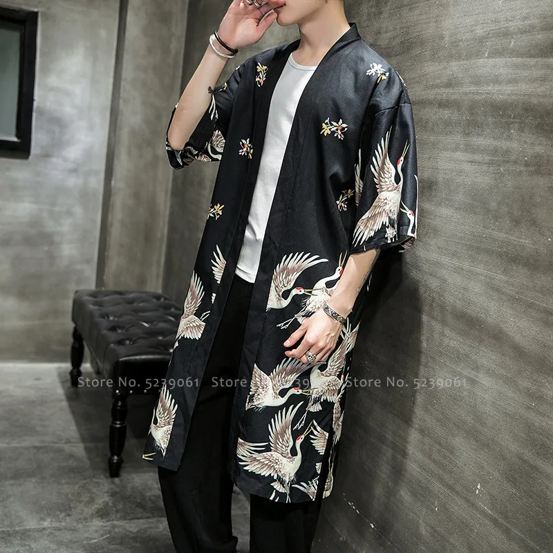 

Men Japanese Obi Kimono Robe Vietnam Streetwear Chinese Style Hanfu Kung Fu Cardigan Coats Tang Suit Ao Dai Yukata Asian Clothes