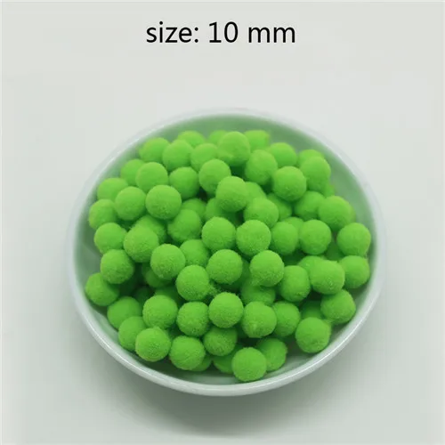 No 08 light green 1600 шт 10 мм помпоны меховой плюшевый шар для рукоделия DIY ювелирных изделий для дома, свадьбы, украшения одежды, праздничные принадлежности для мероприятий - Цвет: No 08 light green