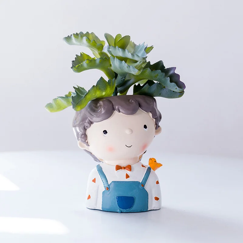 Цветочный горшок в скандинавском стиле для мальчиков садовый из смолы свадебное