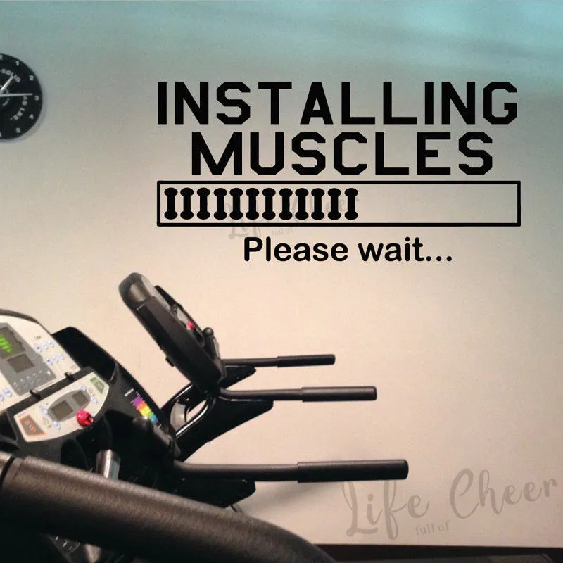 Мышцы установка Цитата стены виниловое панно тренажерный зал студия Декор