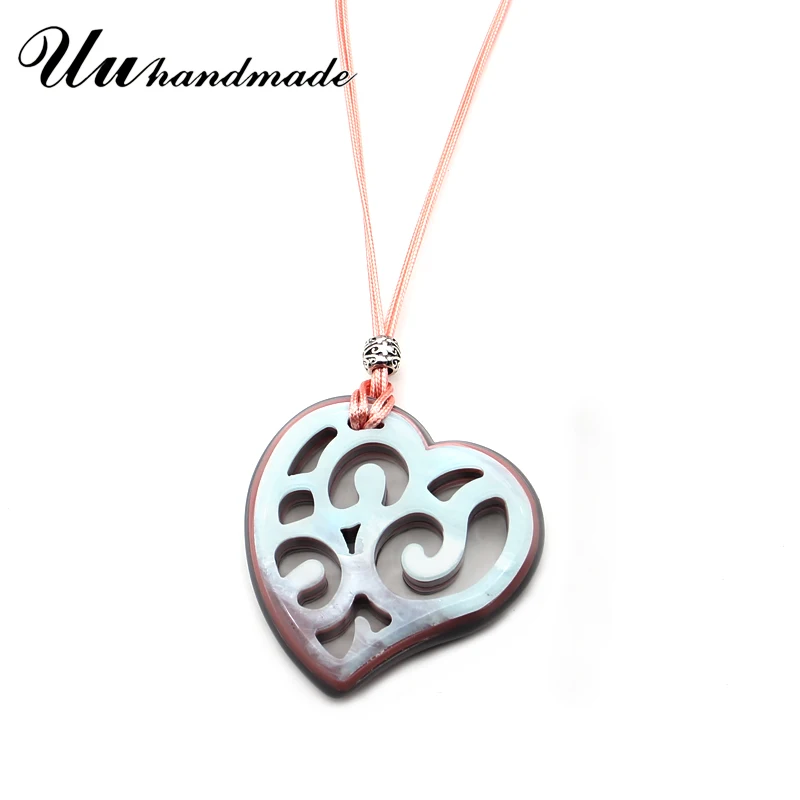 Готическое акриловое сердце кожаная цепочка ожерелье кулон богемные колье