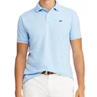 Рубашка-поло мужская однотонная, хлопок 100%, короткий рукав, повседневная с логотипом рыбы, модный топ с отложным воротником для гольфа, 5XL, лето