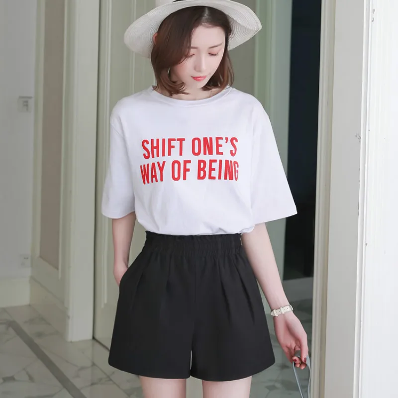 

Shorts Women Ulzzang Streetwear Female Summer New Chiffon High Waist Casual Loose Korean Style Students Womens Trousers Chic