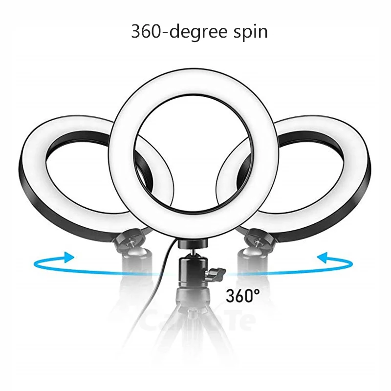 Светодиодный светильник для селфи от 6 дюймов до 10 USB настольный держатель