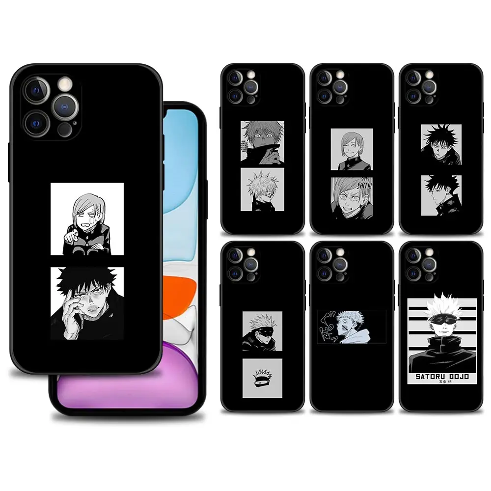 

jujutsu kaisen Gojou satoru Phone Case For iPhone 13 12 11 Pro Max 12Mini XS XR X 8 7 6s 6 Plus 5 5S SE Silicon Capa Black Shell