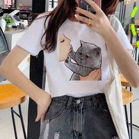 harajuku kiss cats t shirt women aesthetic shirt ullzang vintage 90s tshirt new fashion top tees girl magic gothic steetwear
