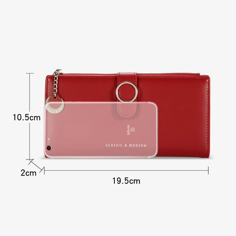 aliwood 2022 New Chain Women's Wallet Long Fashion Multi-card Position Clutch Leather Zipper Wallets Coin