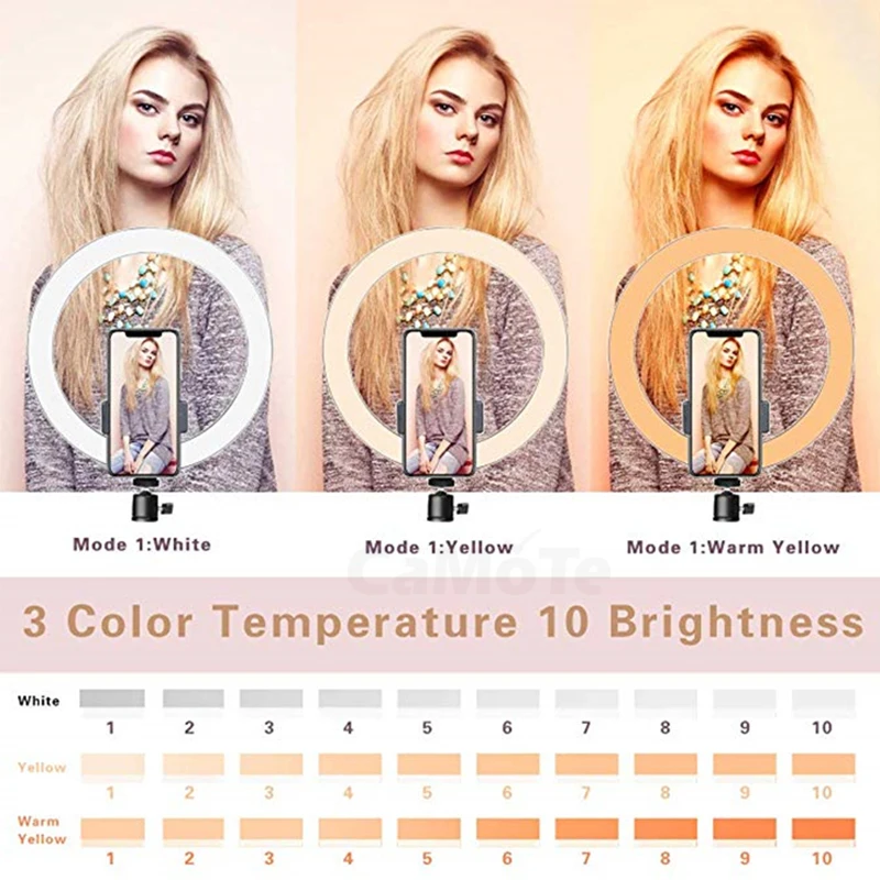 Светодиодный светильник для селфи от 6 дюймов до 10 USB настольный держатель