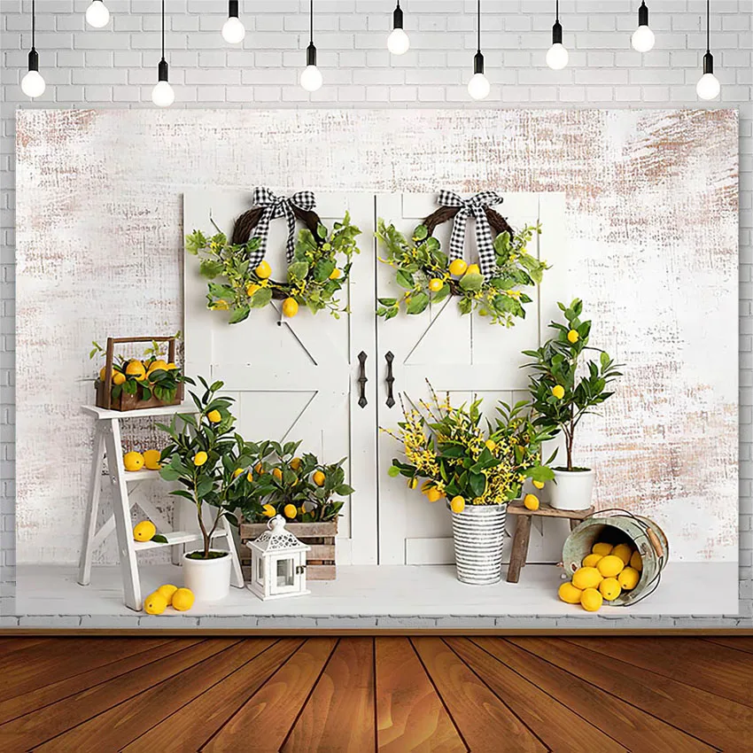 

Avezano Spring Baby Shower Photography Backdground Lemons Adult Newborn Portrait Decor Backdrop For Photo Studio Photozone Props
