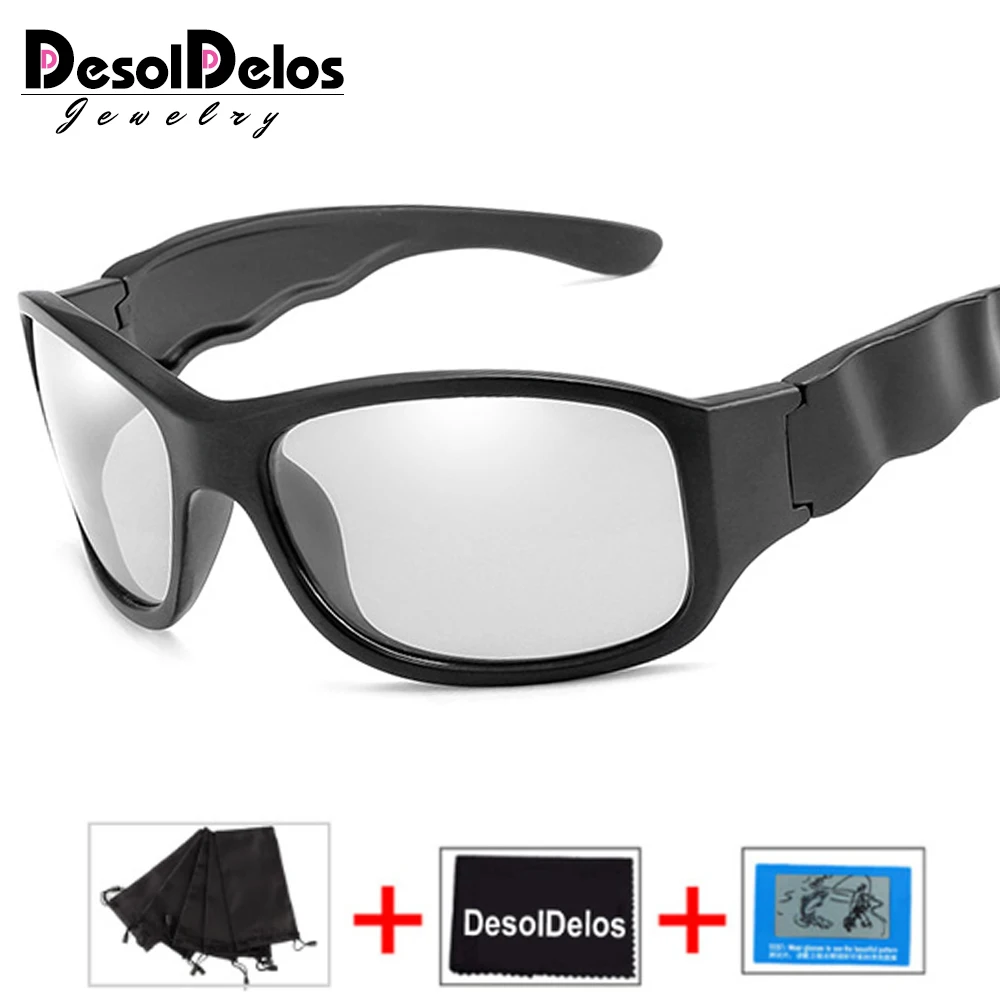 

Brand Design Photochromic Polarized Sunglasses Men Women Chameleon Discoloration Sun Glasses Square Driving Gafas Ciclismo D076