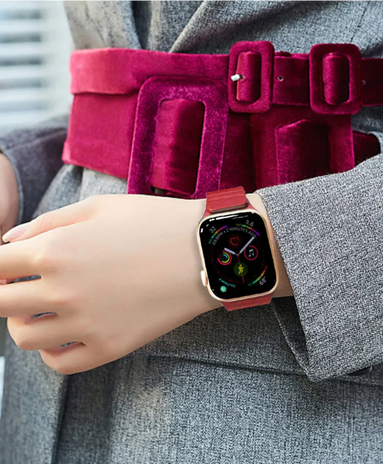 Новые 40/44 мм, ремешок для наручных часов Apple Watch Series 5 4 Нержавеющая сталь Магнитная застежка кожаный ремешок для наручных часов для Apple Watch Series 1 2 3