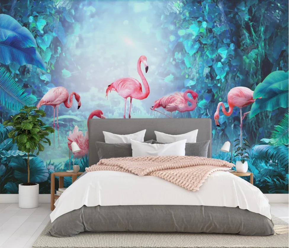 3D фотообои на заказ Скандинавский современный минималистичный тропический лес