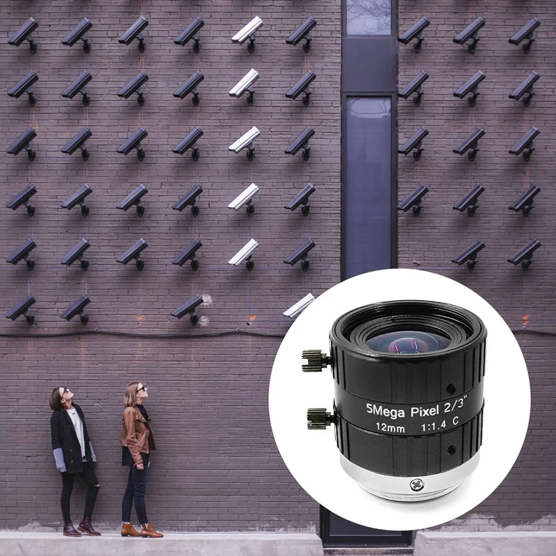 Промышленный объектив 12 мм 5MP 2/3 С-образное крепление для объектива Ручная