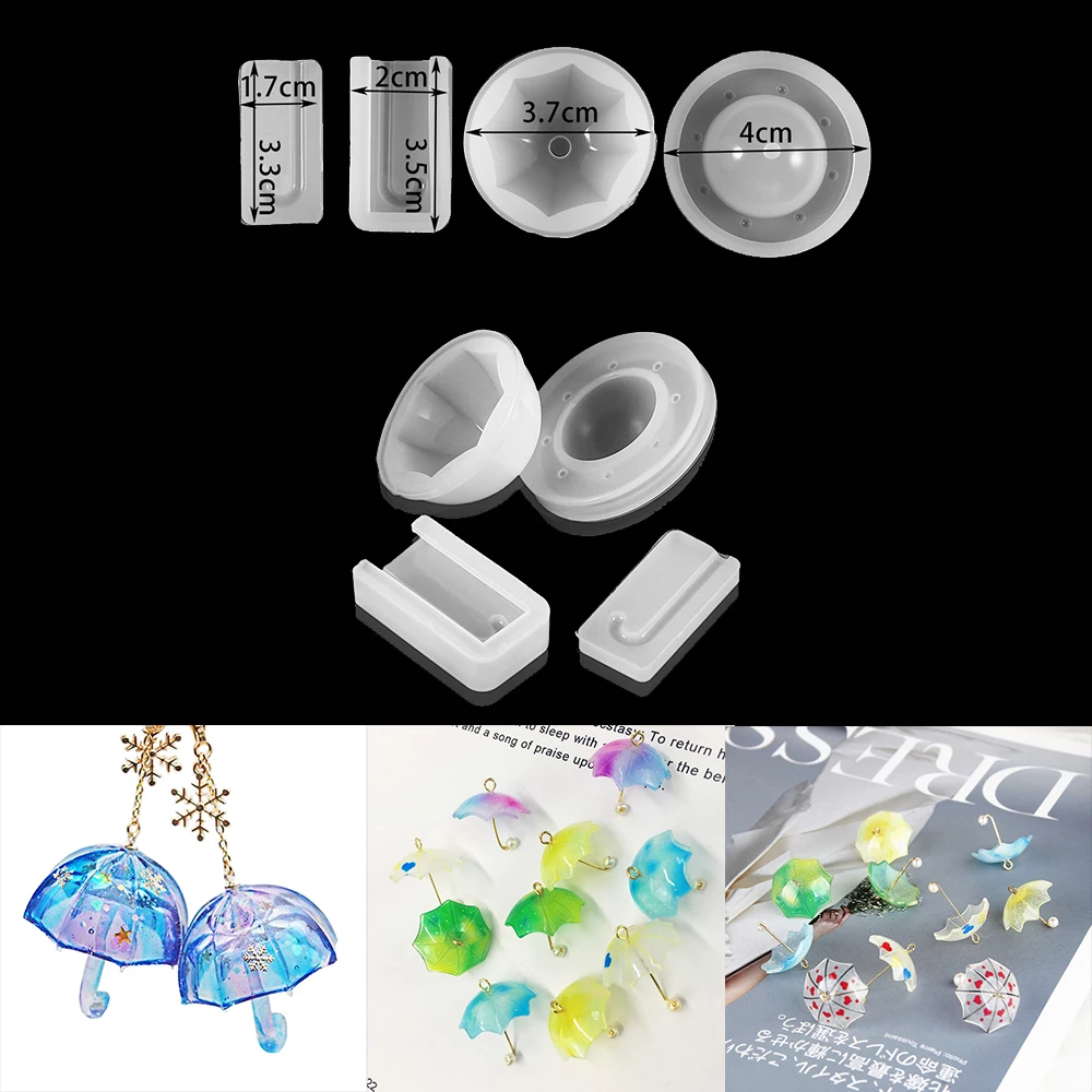 

1Set 3D Umbrella Silicone Molds Epoxy Fondant Cake Decoration Resin Mold Handmade DIY Jewelry Making for DIY Crafts Tools