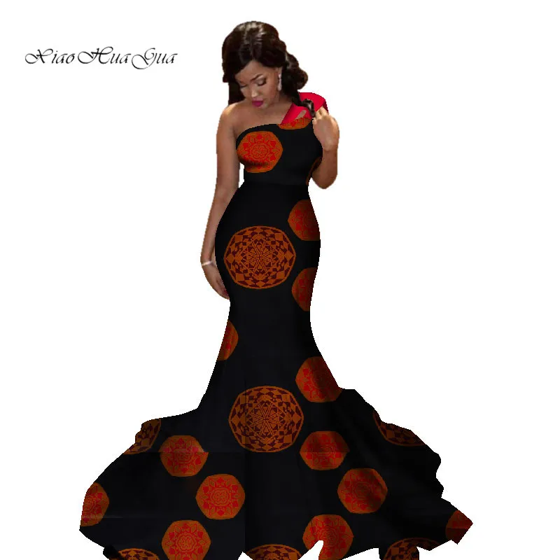2019 new african printed cotton material women party dresses african women long wedding dress African dresses for women WY2829