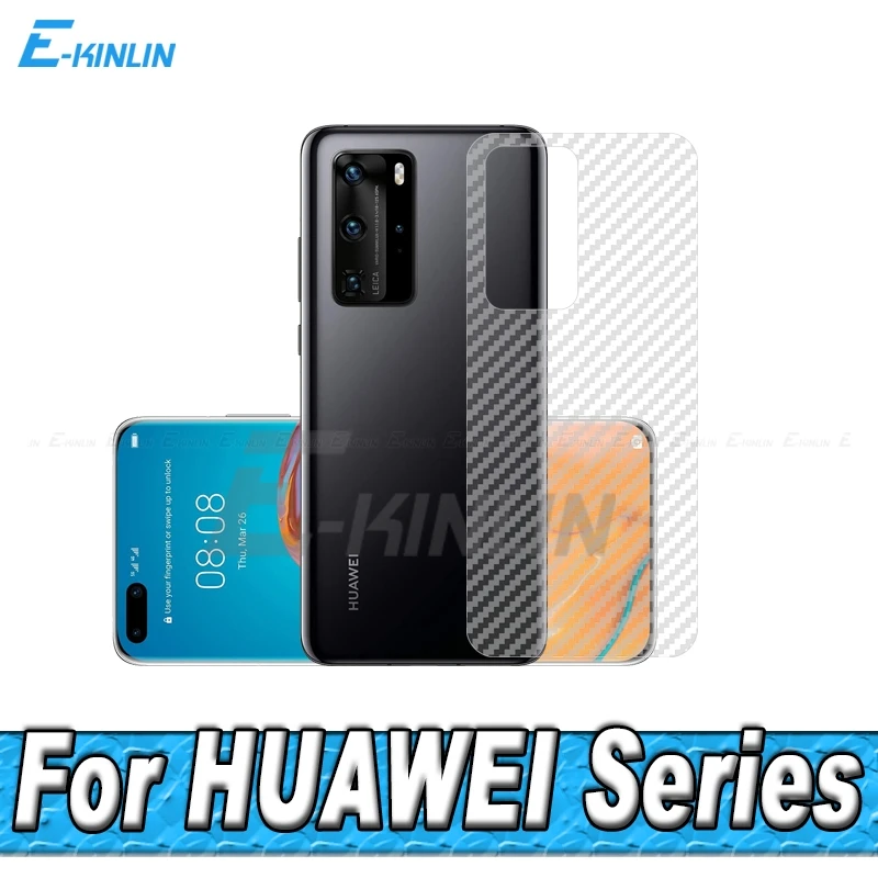 3D защита для задней панели из углеродного волокна Huawei P40 P30 P20 Pro Lite XL E 5G Plus защитная