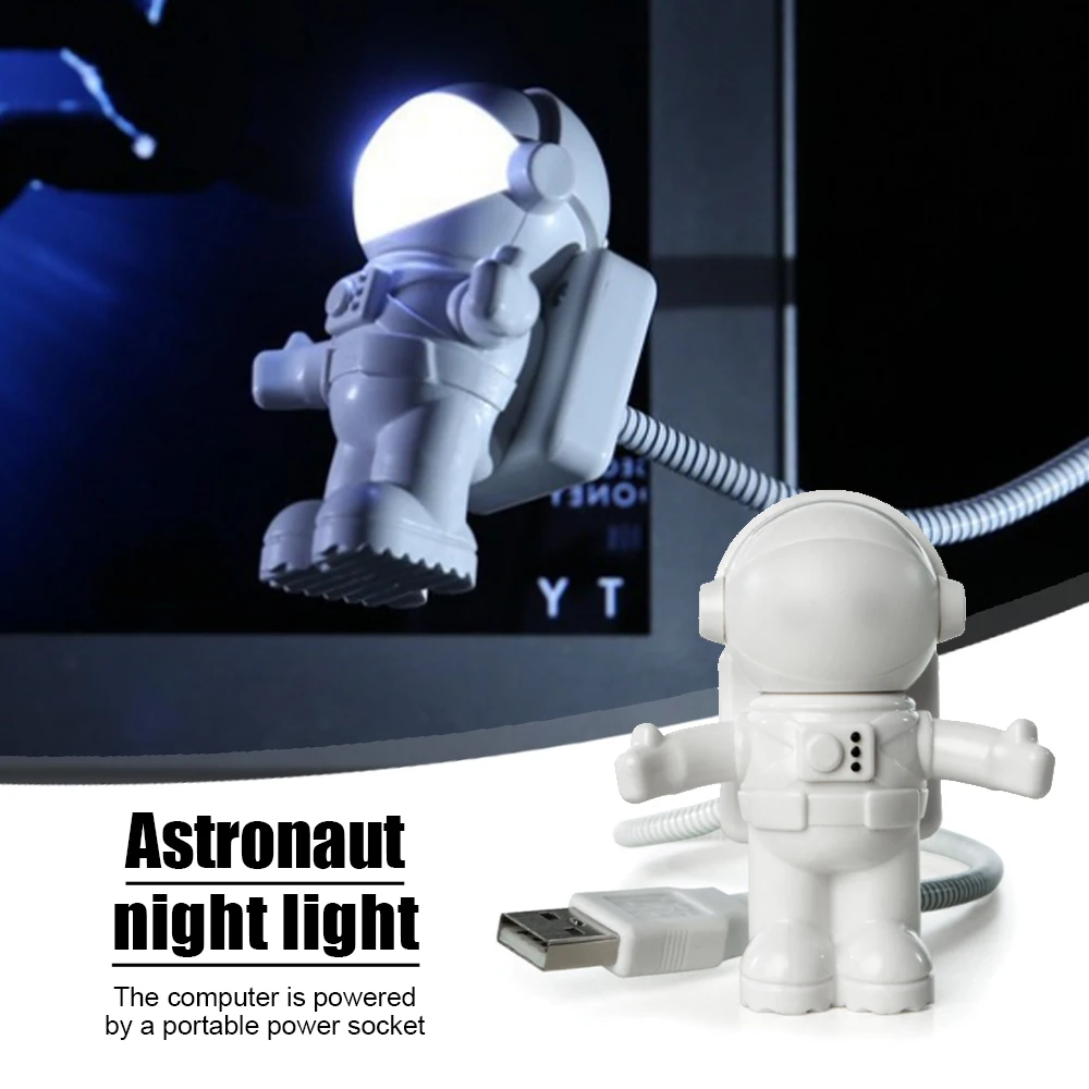 

Astronaut LED Night Light Creative Spaceman Flexible USB Night Lamp for Kids Toy Laptop PC Notebook Keyboard