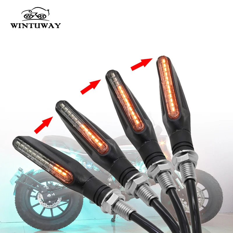 

WINTUWAY, 4 шт., мотоциклетный светильник с сигналом поворота, мигающая лампа для проточной воды, мотоциклетный светодиодный светильник