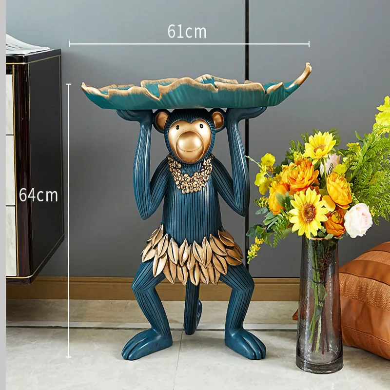 

Tray Statue Nordic Home Decoration Figurine Monkey Landing Tray Statue In Living Room Home Storage Organization Ornaments Statue