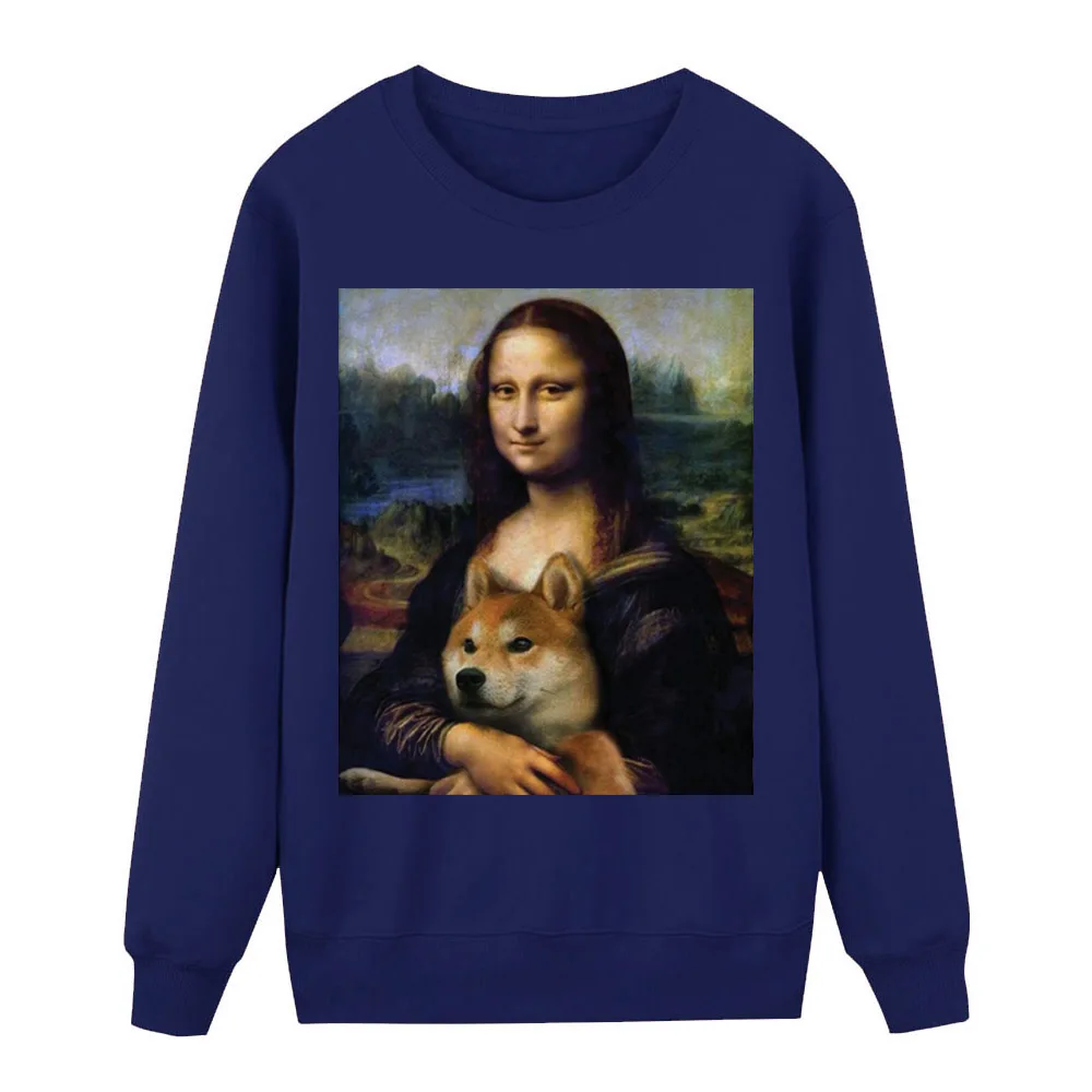 Женский флисовый спортивный костюм Mona Lisa shiba Inu Doge Повседневная теплая толстовка