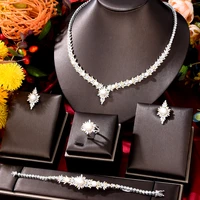 siscathy fashion bride wedding engagement jewelry set for women luxury zircon pearl necklace earrings bracelet collar accessory