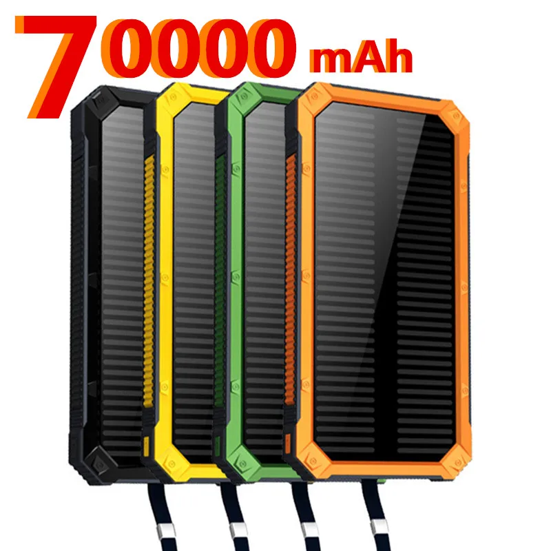 Портативное солнечное зарядное устройство для XIAOMI Iphone 70000 мАч внешний