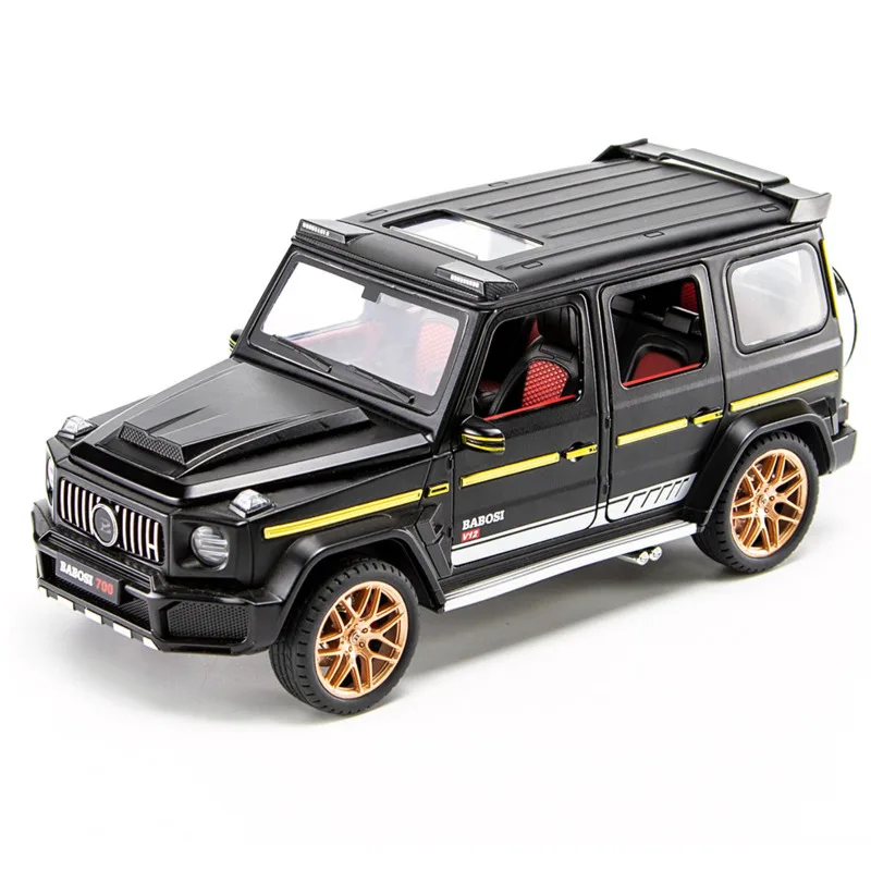 

1:18 Brabus 700 Mustang внедорожник игрушечный автомобиль модель ретро литье под давлением модель 7 открывающийся со звуком светильник автомобиль