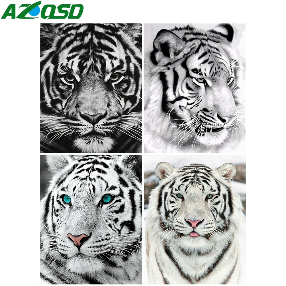 

Набор для рисования по номерам на холсте, с тигром