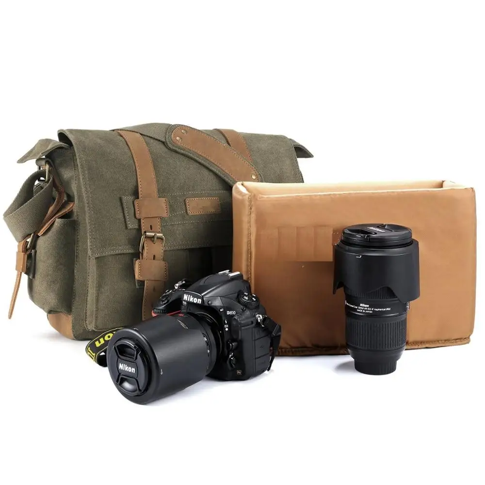 Холщовая Сумка для камеры DSLR сумка мессенджер через плечо зеркального