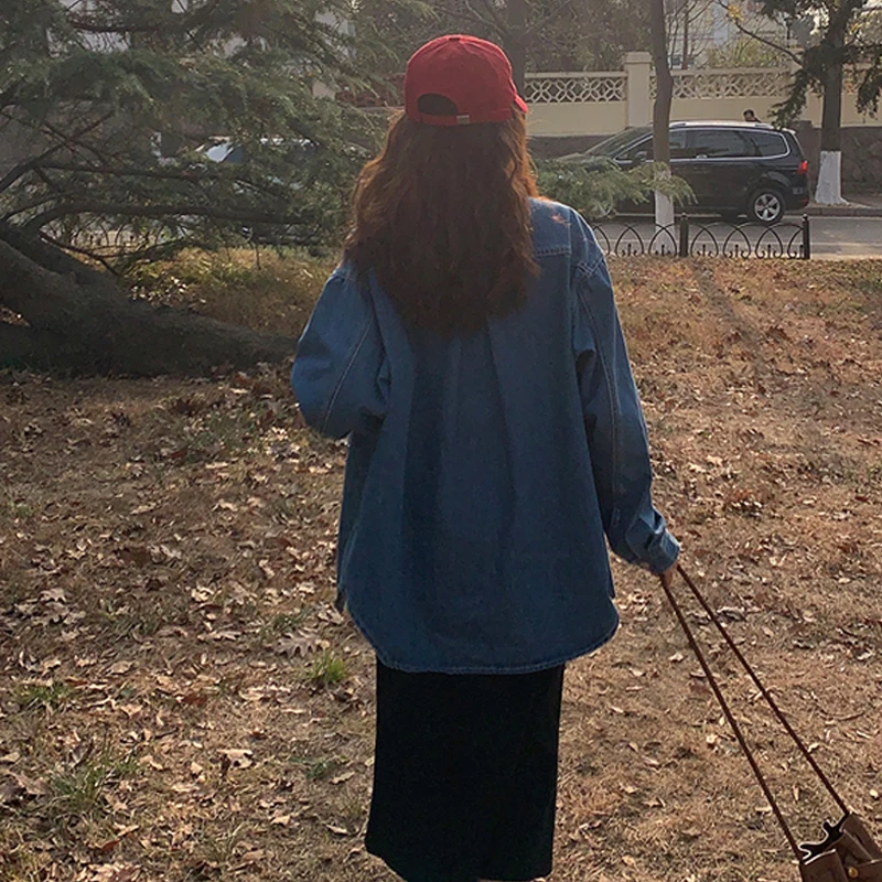 

Denim Jacket Women Blue Casual Vintage Pocket Cardigan Spring 2021 Coat Lady Elegant Basic Streetwear Korean Retro Boyfriend Top