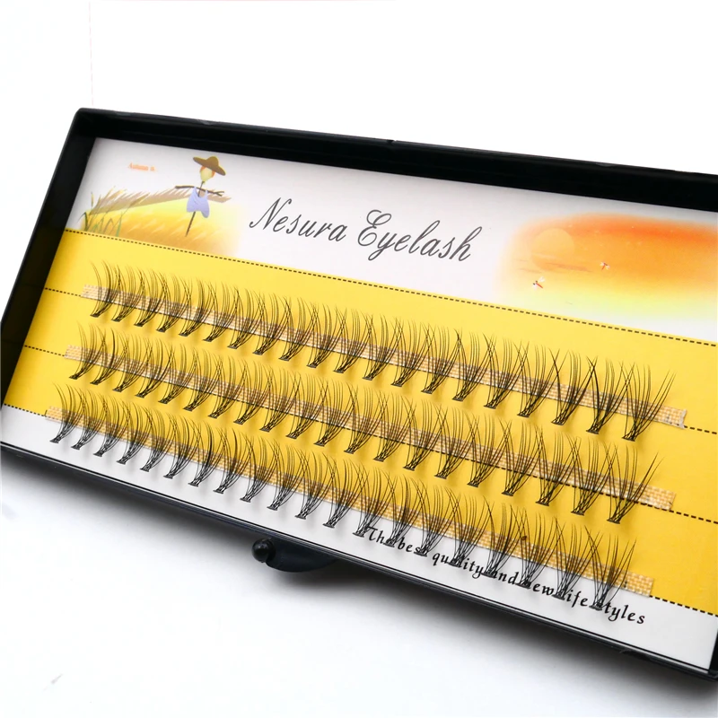 Ресницы для наращивания натуральные Мягкие Накладные ручной работы 1 коробка/60