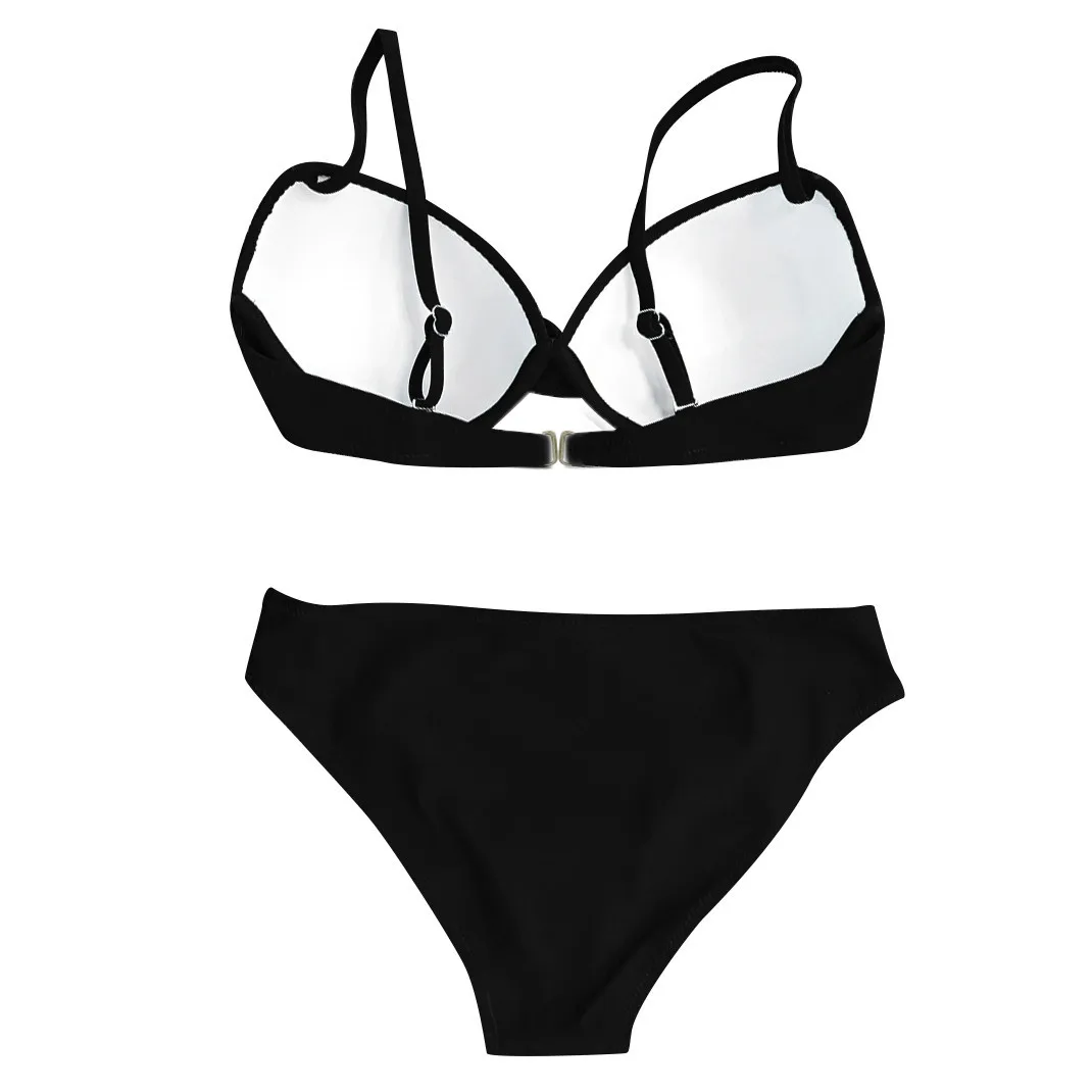 

Women Solid Bikini Summer Push Up Low Waist Swimsuit Brazilian Sexy Beach Bikini Set Halter Retro Beach Bathing Bikini 2021