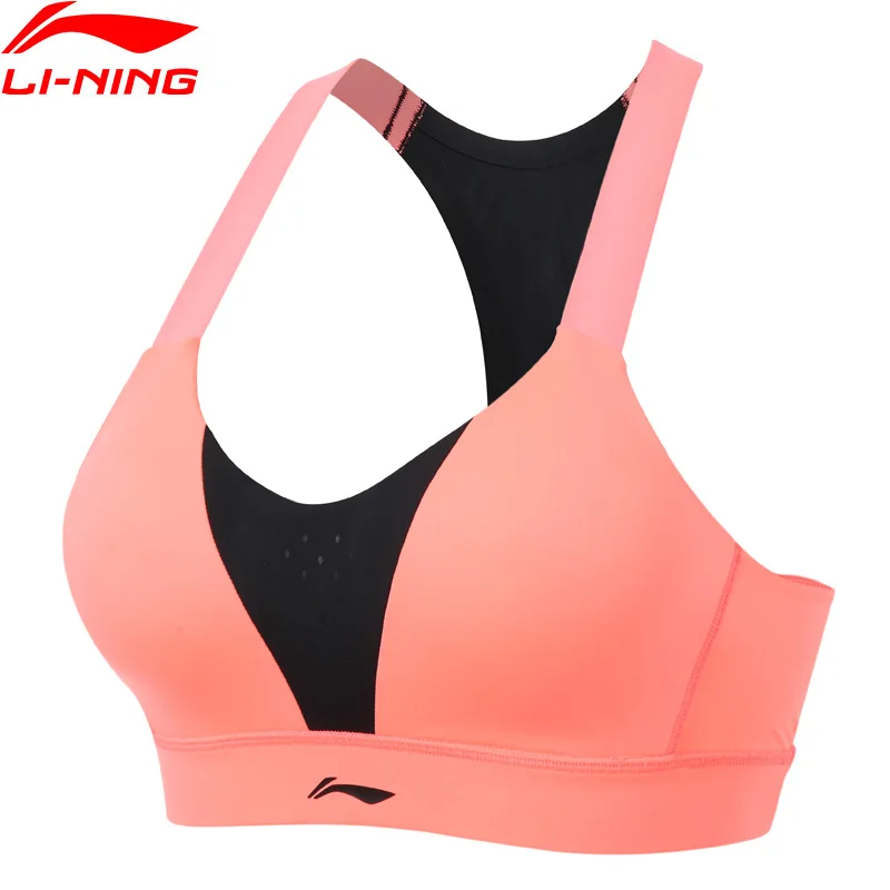 Женские спортивные бюстгальтеры Li-Ning для бега дышащие топы из 100% полиэстера с