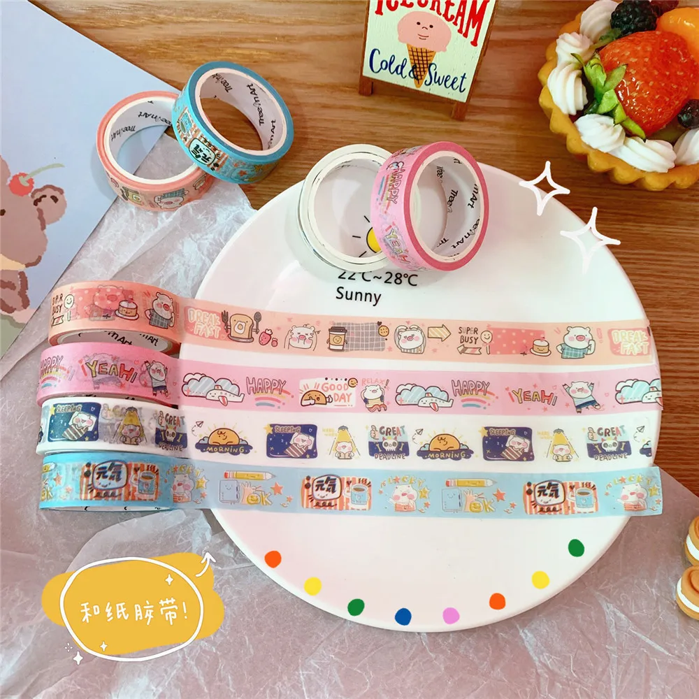 SIXONE Ins мультфильм Piggy Can Tear васи лента Студенческая записная книжка Kawaii