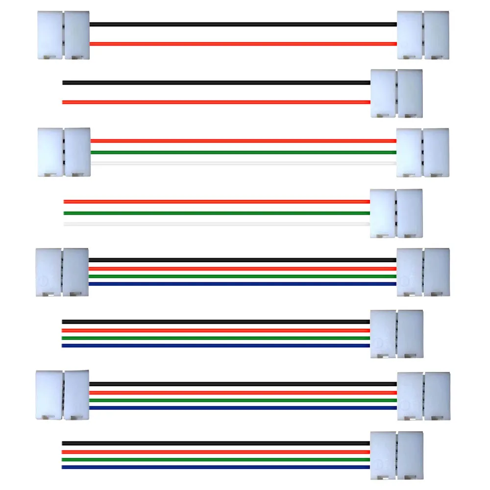 

WS2812B WS2811 WS2815 2835 5050 RGB LED Strip Connector 10mm 2pin /3pin /4pin/5pin Single/Double End Solderless Cover Connect