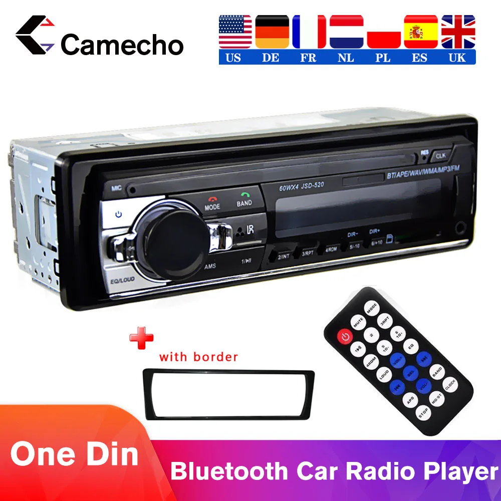 

Camecho DC 12V autoradio 1 din Car Radio MP3-JSD520 Bluetooth Multimedia Player AUX-IN USB SD Car Stereo MP3/WMA/WAV/FLAC Auto