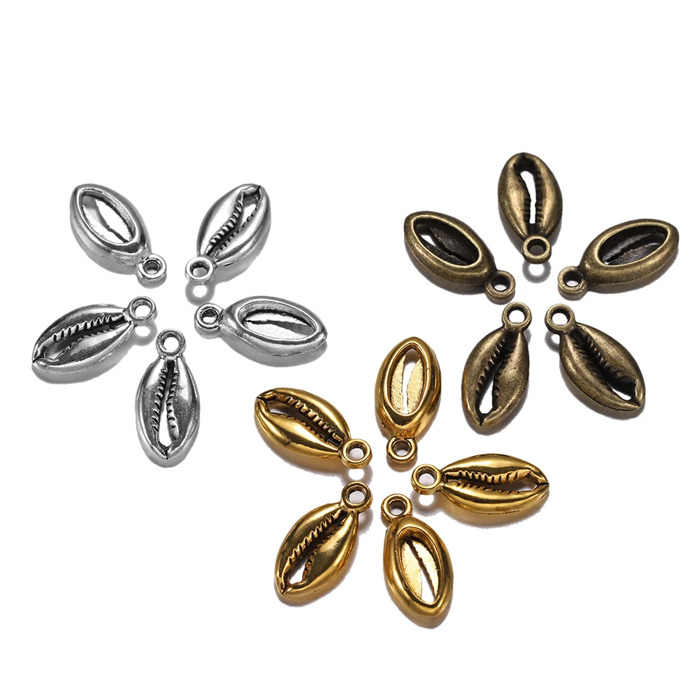 20 шт./лот богемные Античные Серебристые золотые подвески в виде ракушек Подвески