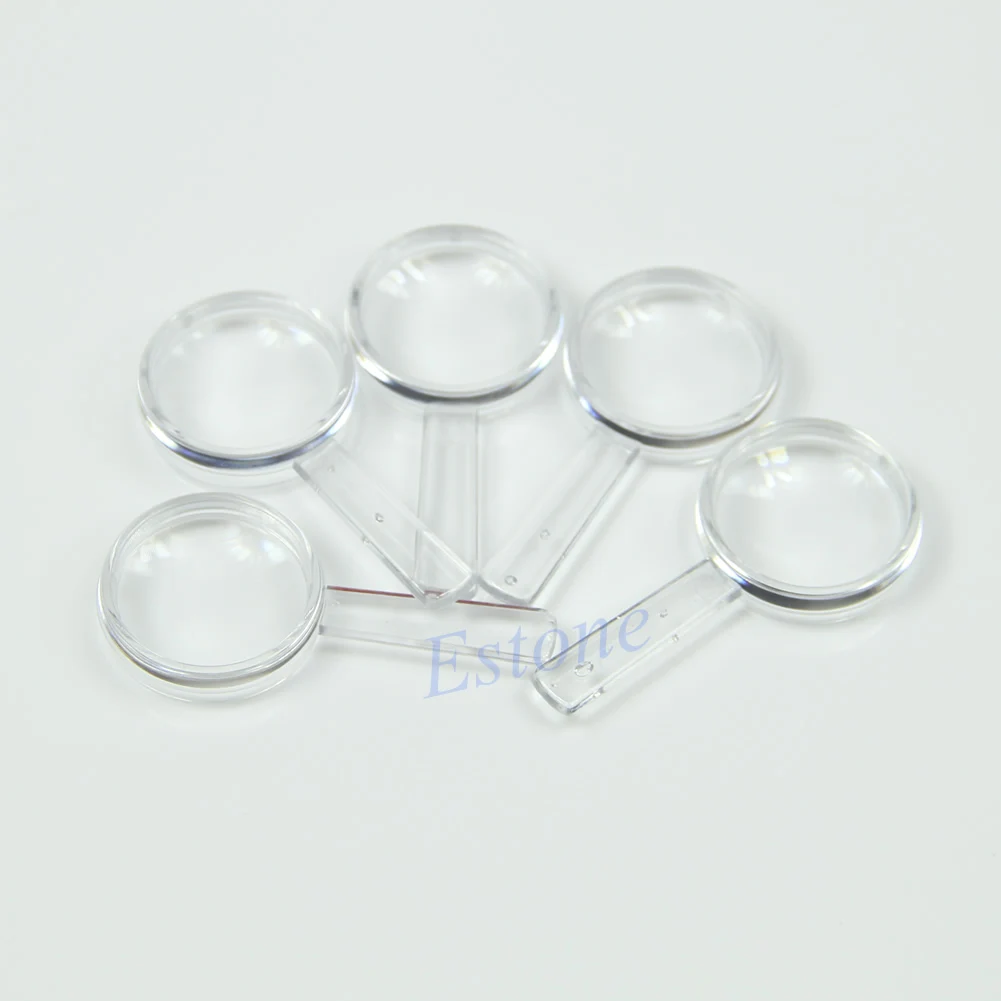 

5 pcs Plastic Handheld Mini Magnifier Aid Kids Magnifying Reading Toy 5X Lens