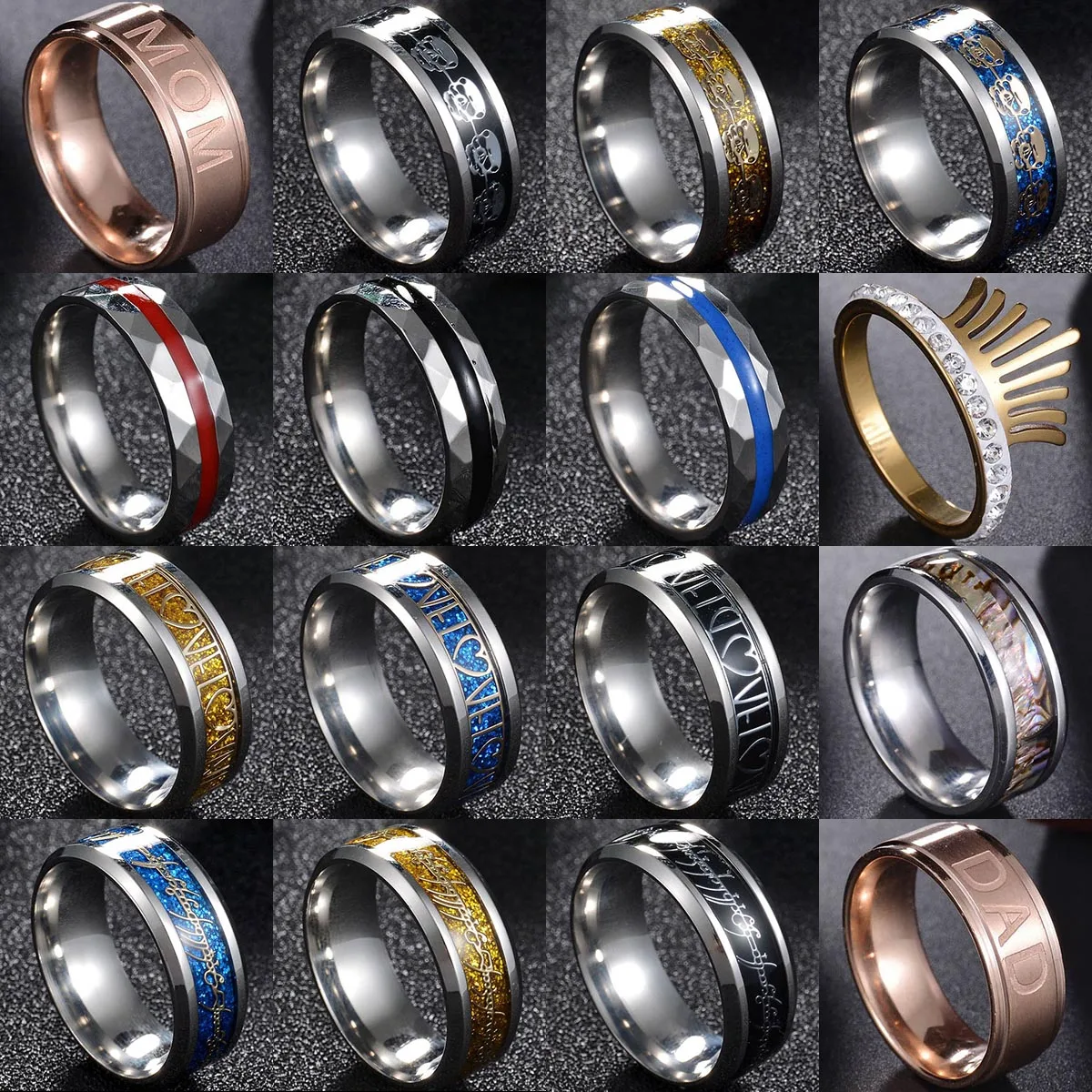 Горячие продажи Groove Кольца золото/Роза/серебро из нержавеющей стали миди кольца