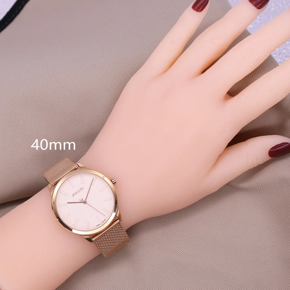 Sale Julius Women's Watch Men's Watch Couple Japan Quartz Hours Fashion Clock Stainless Steel Band Lover's Birthday Gift No Box