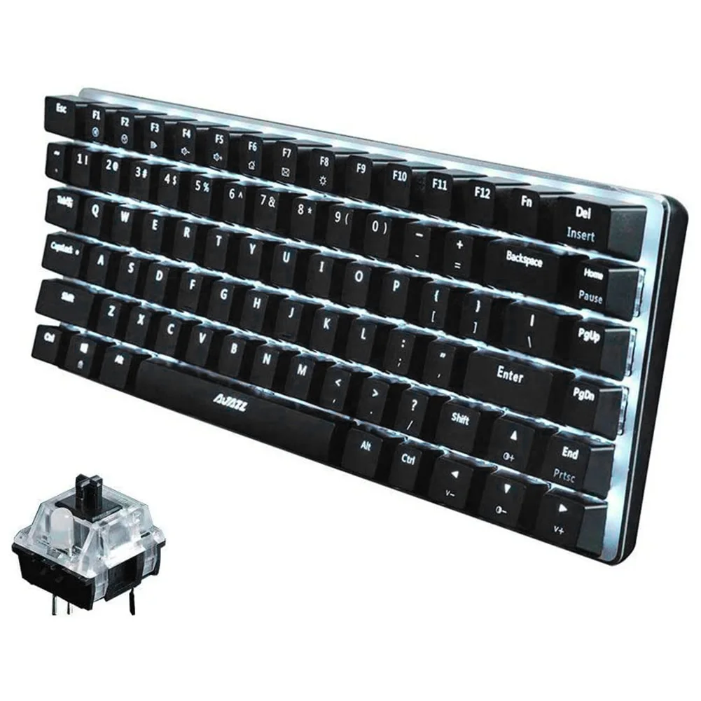 

AK33 82 Keys Game Keyboard USB Wired LED Backlight Ergonomic Gaming Mechanical Keyboard for Computer PC Desktop