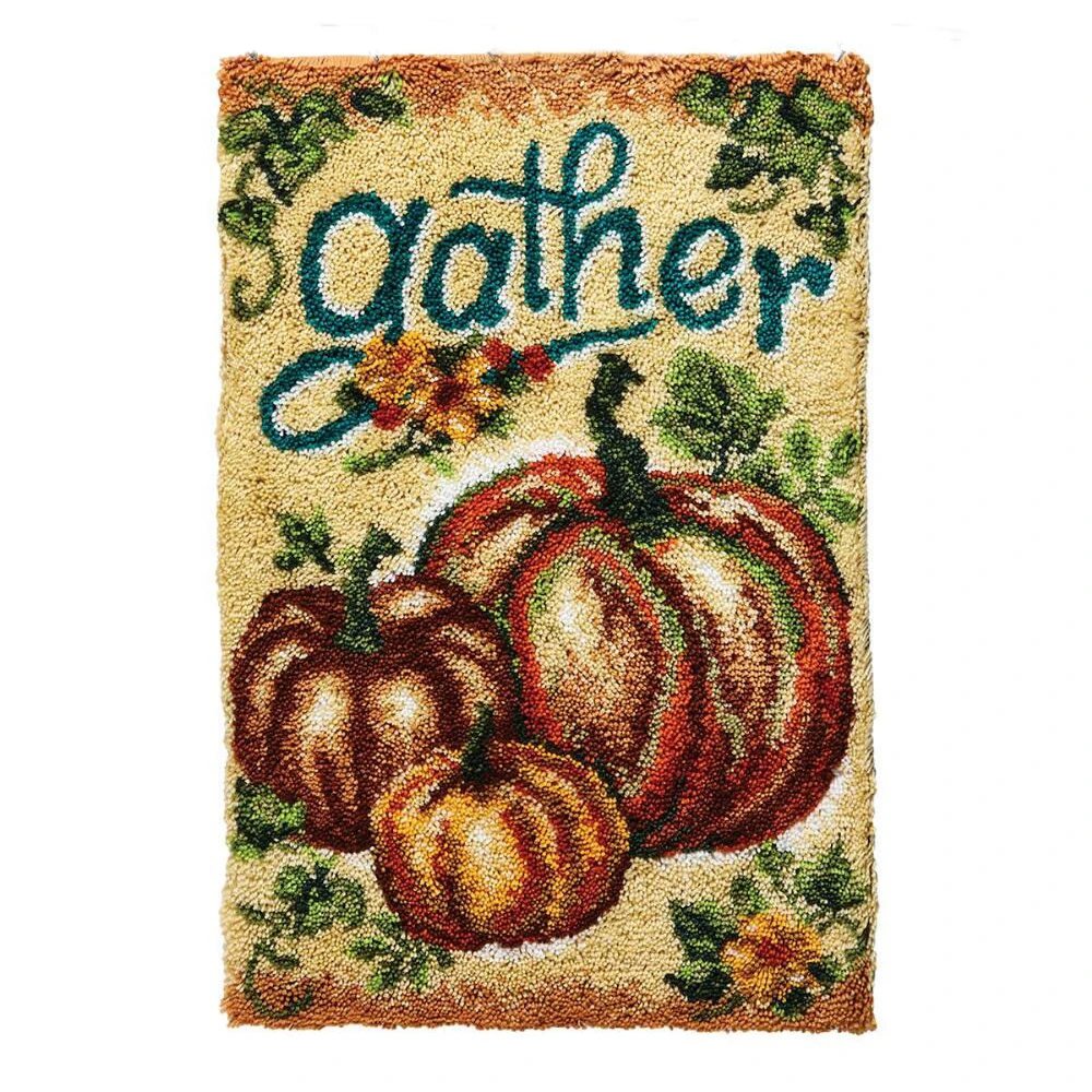 

Carpet embroidery set with Pre-Printed Pattern Crochet strings rugs Crafts for adults Foamiran for needlework Pumpkin Tapestry