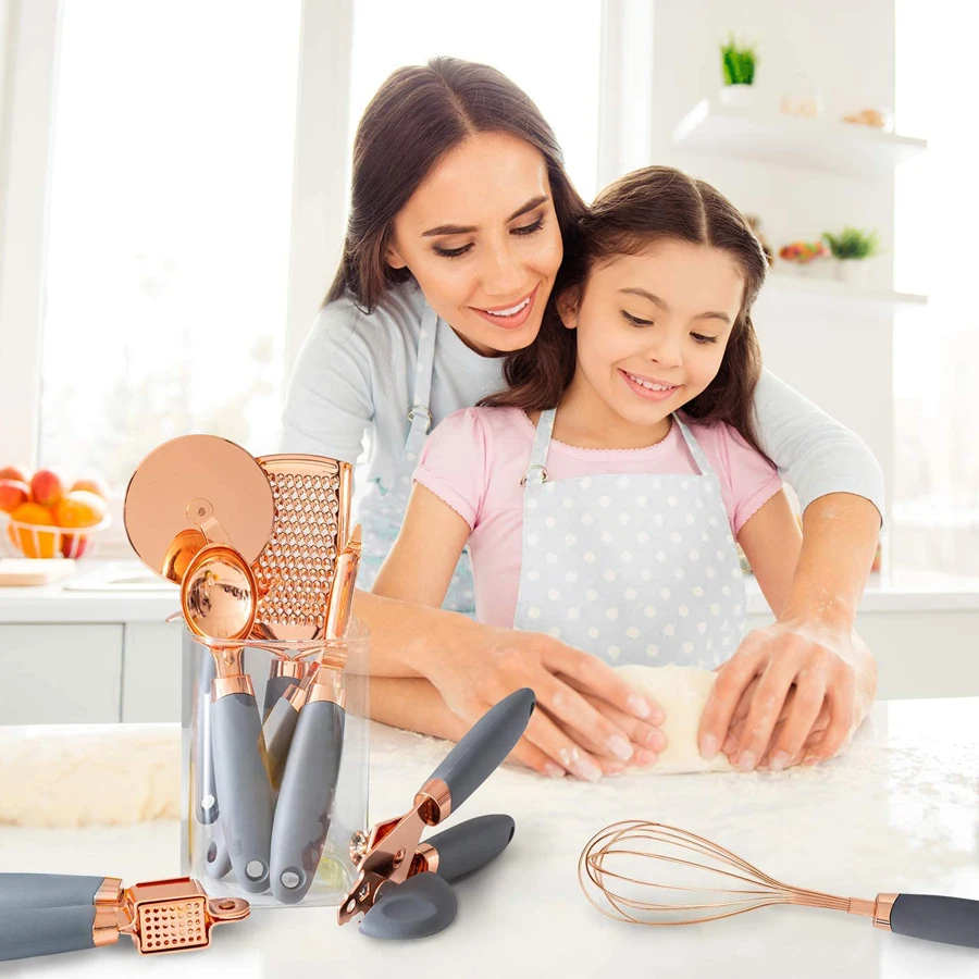 stainless steel kitchen utensils set high quality can opener peeler pizza cutter garlic press cheese grinding cooking gadgets free global shipping