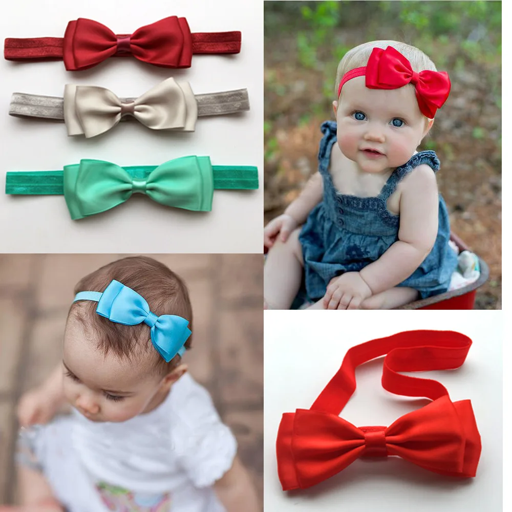 Детская повязка для волос с двойным красным бантом| |