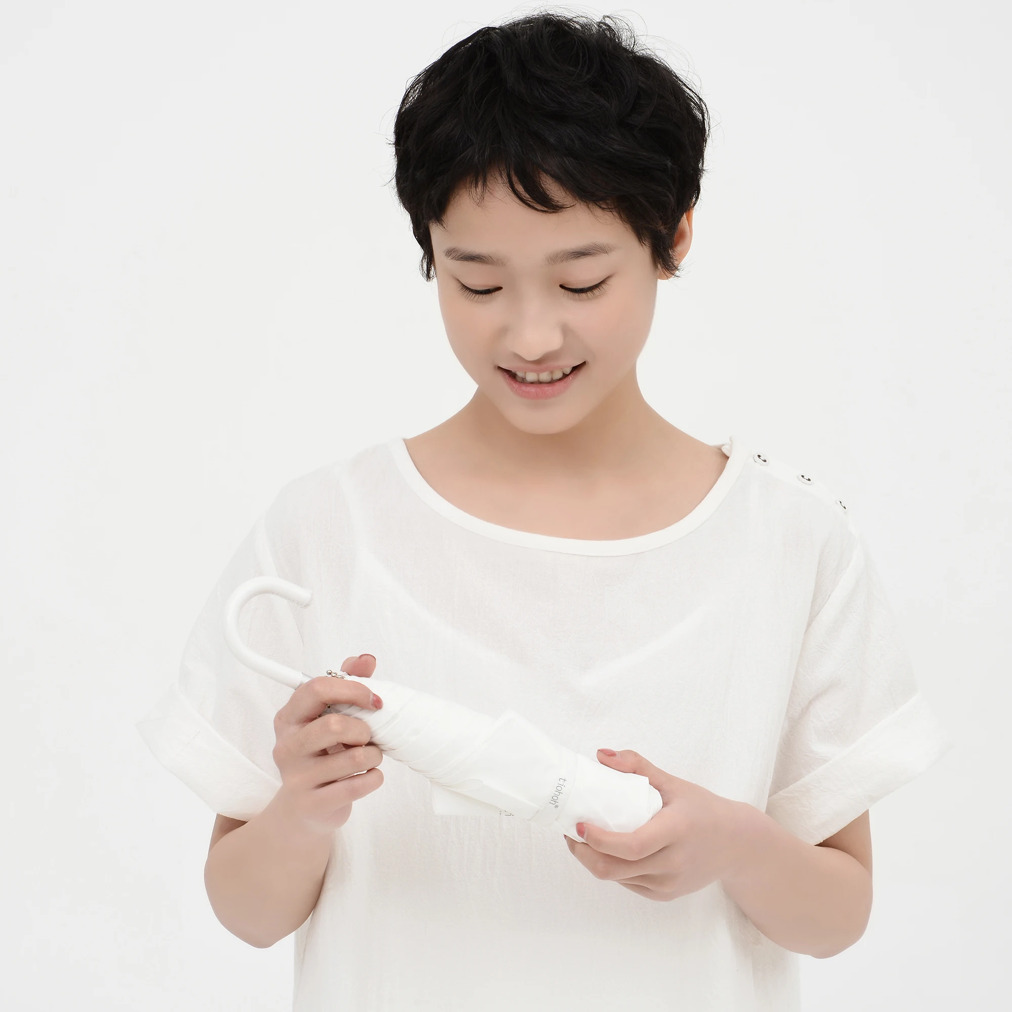 Tiohoh ультралегкий зонтик дождь женский белый длинный зонт палка и складной ветрозащитный Алюминиевый Гольф прозрачный зонтик для девочек