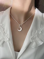 moon ot buckle pendant necklace women simple light luxury clavicle chain necklace for women matte texture jewelry holiday gifts