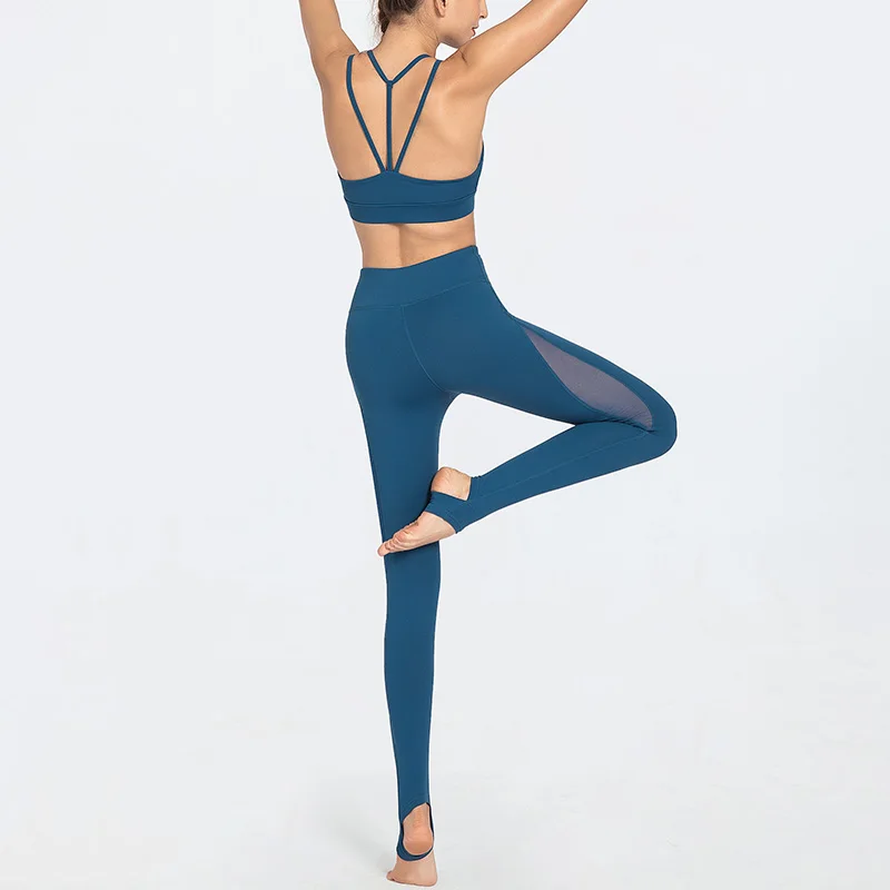 2 Piece Yoga Set Sports Bra and Leggings Quick-Drying Seamless Women Set Mesh Gym Sports Set Fitness Sports Suit