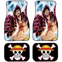 junteng anime style character design 4pcs car interior protection foot pad rubber material non slip waterproof car accessories
