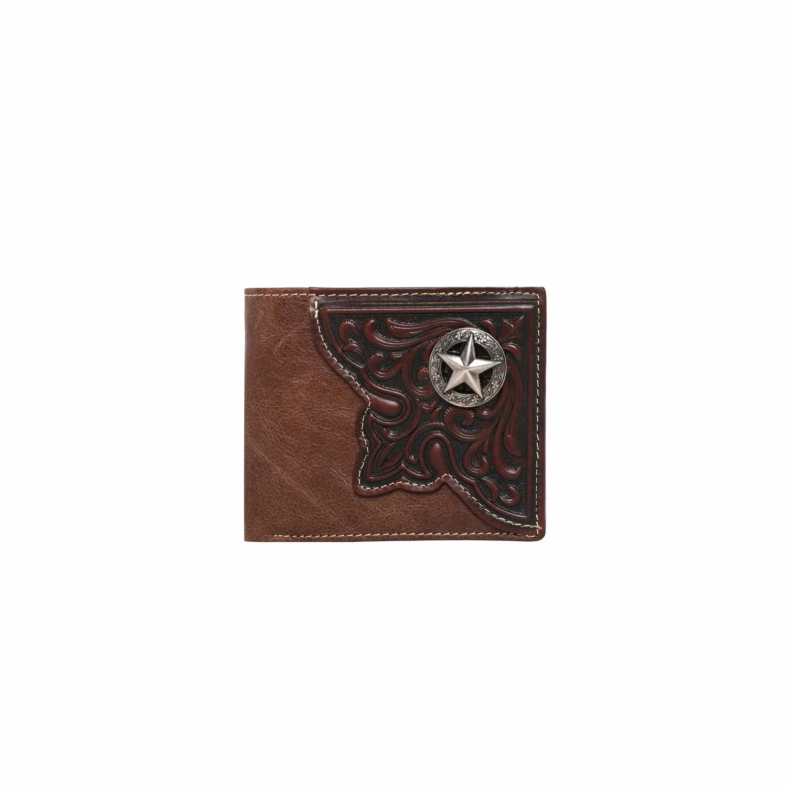 

Modern Simplicity Double Fold Genuine Leather Tooled Collection Men's Wallet