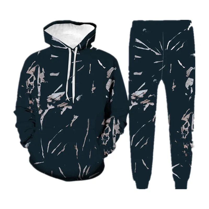 

Do not Fade Hoodie Men's Set Comfortable Elastic Waist Snow Color Printing Long Sleeve Hedging Set Casual Men Autumn Clothing